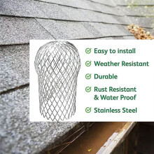 6 Pack Gutter Guards, Gutter Downspout Guards, Aluminum Gutter Guards Screen Filters, Gutter Downspout Protectors
