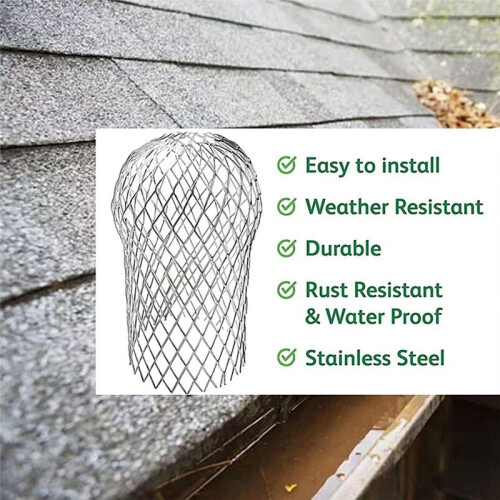 6 Pack Gutter Guards, Gutter Downspout Guards, Aluminum Gutter Guards Screen Filters, Gutter Downspout Protectors