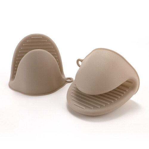 Mini Silicone Oven Mitts Heat Resistant Non-Slip 1 PC Khaki 2