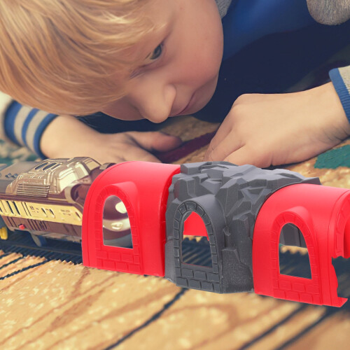 FRCOLOR Red Plastic Train Tunnel Toy 4.5 Inches 1