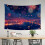 Night Harbor Fireworks Tapestry Modern Urban Nightscape 2