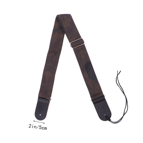 Guitar Strap Heavy Duty Dark Brown Polyester 1 Pack 1