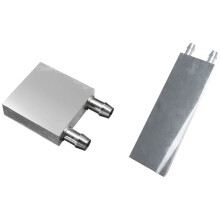 2 Pcs Primary Aluminum Alloy Water Cooling Block for Liquid Water Cooler Heat Sink System Silver 40X40mm & 40X120mm