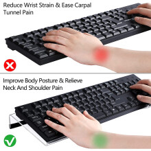 Acrylic Keyboard Holder,Acrylic Tilted Computer Keyboard Holder Clear Keyboard Stand for Ergonomic Typing Office Desk B