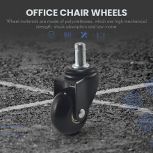 5 Pcs Replacement Chair Caster Wheels 2 inch, Heavy Duty Wheels with Plug-In Stem 7/16 X 7/8 inch,Quiet & Smooth Rolling