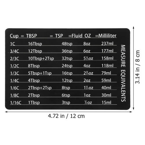 Kitchen Measurement Conversion Chart Magnet PVC 4.7x3.1x0.1 1