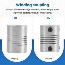 6mm to 8mm Shaft Coupling 25mm Length 18mm Diameter Stepper Motor Coupler Aluminum Alloy Joint Connector for 3D Printer CNC Machine DIY Encoder