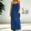 Women's Navy Sleeveless Backless Summer Dress 2026 2