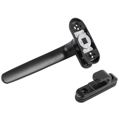 Door and Window Handle Lock Casement Window Lock Wheel Handle Black