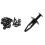 45 Pcs Push in Expanding Screw Panel Clips Plastic Rivet Black 8Mm Hole & 32Mm Long 2