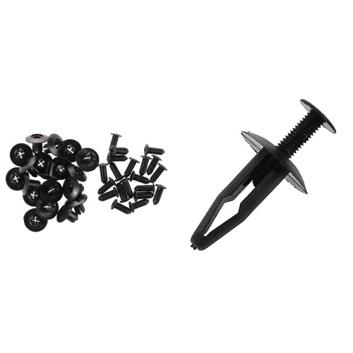 45 Pcs Push in Expanding Screw Panel Clips Plastic Rivet Black 8Mm Hole & 32Mm Long 1