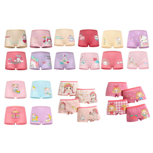 Girls' cotton briefs cartoon pattern 4 pcs 2