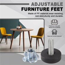 32 PCS M6 Thread Adjustable Furniture Levelers Screw in Chair Feet Adjustable Furniture Feet Leg Levelers