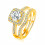 18K White Gold Plated CZ Three-in-One Halo Ring 8