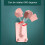 AuroraX Shower Head Holder Pink Adjustable Wall Mount with 5