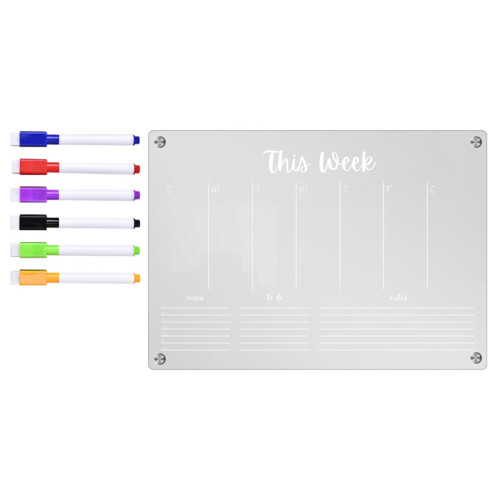 Acrylic Magnetic Calendar with 6 Markers 1