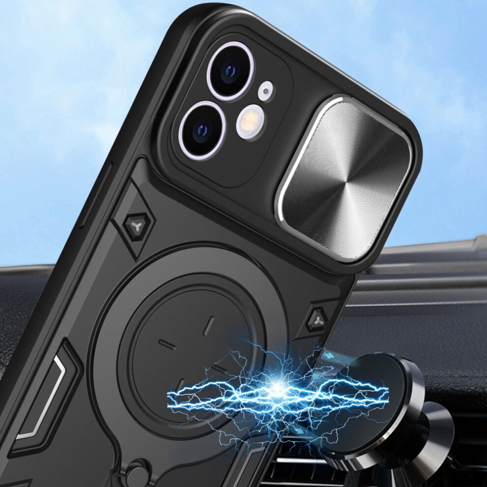 Iphone 15 Pro 6.1" Rugged Magnetic Car Mount Case Red 974856094486