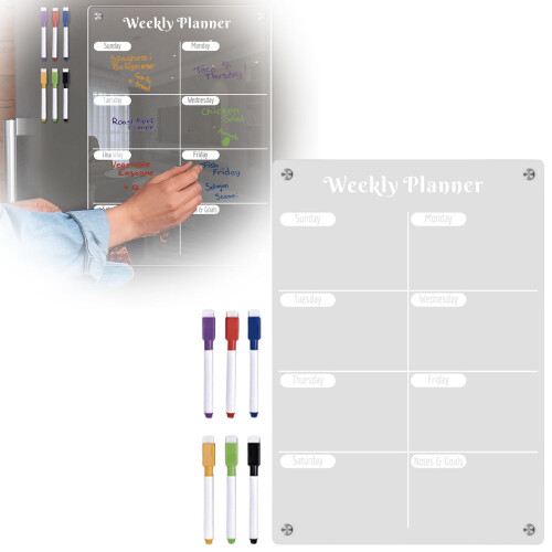 Acrylic Magnetic Meal Planner Board Clear Weekly Calendar 1