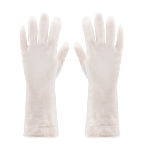 Translucent Rubber Dishwashing Gloves with Extra-Long Cuff, 1