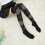 Karierte Overknee-Socken für Damen, hochelastisch, Einheitsgröße 4