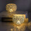 Guldmetal lysestage med hult design, 1 stk. 5