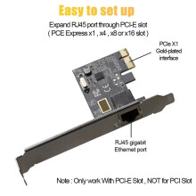 2X PCIE to RJ45 Network Card 10/100/1000Mbps RJ45 PCI Express Converter LAN Ethernet Gigabit Adapter PCIe for Desktop PC