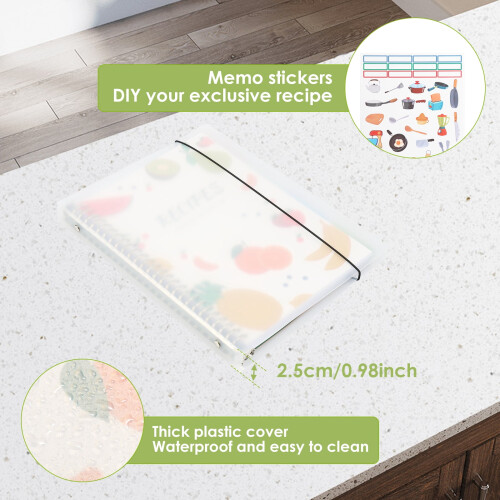 Blank Recipe Notebook 80 Pages with Stickers and Removable 2
