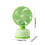 Mini ventilador de mesa recarregável USB com 3 velocidades, verde. 6