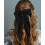 Hair Bow Set White Black Satin Large 2 Pcs 2