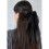 Hair Bow Set White Black Satin Large 2 Pcs 4