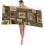 Beach Towel Retro Rustic Moose Deer Bear Leaf Design 2