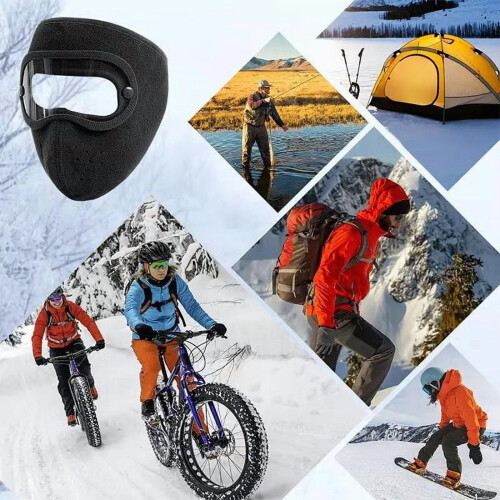 Fleece Thermal Face Mask with Detachable Goggles, One Size 2