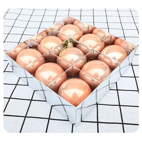 Ensemble de 6 décorations de Noël en perles de plastique, or rose, 9 pièces 1