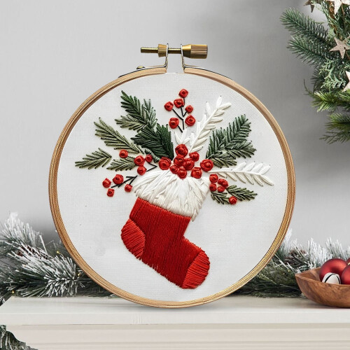 Christmas Embroidery Kit for Adults Stocking 2