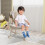 Acrylic Pulley Chair Ergonomic Low Rolling Stool with 3