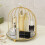 Wrought Iron Birdcage Stand Gold 10x8in 6