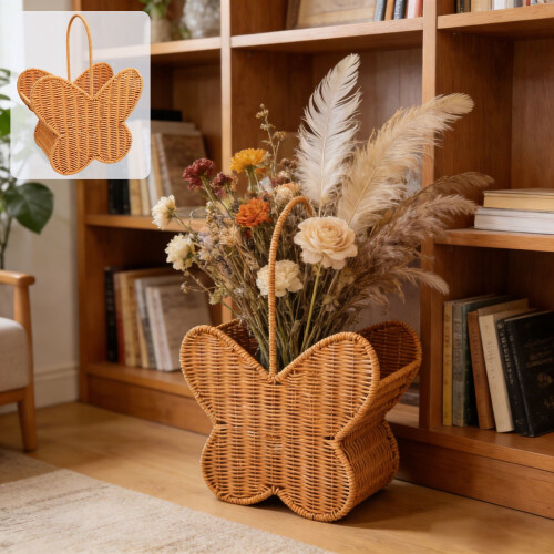 Panier de rangement papillon tressé décoratif 1 pièce 1
