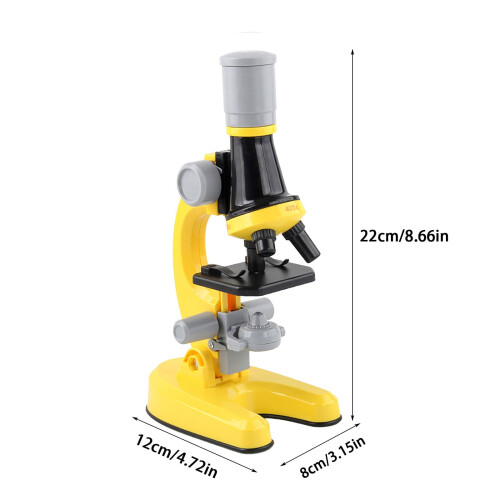 Microscope Science Kit for Kids 100X/600X/1200X LED with 4 1