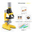 Microscope Science Kit for Kids 100X/600X/1200X LED with 4 3