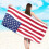 4th of July oversized beach towel striped quick-dry 5