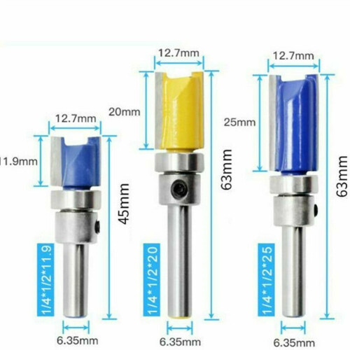 Durable Shank Cutting Router Bit Trim Woodwork Accessories Cutter Flush 1