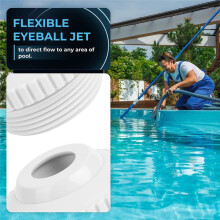 Pool-Jet-Düsen SP1419D Richtungsfluss Hydrostream Rücklaufdüsen-Anschluss, Einstellbare 3/4 Zoll Öffnung Drehbare Augapfel