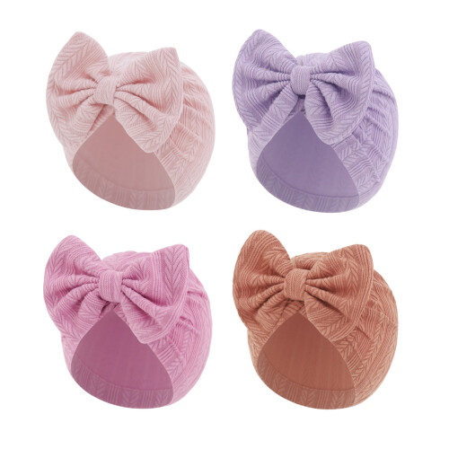 Baby turban hat solid color soft bonnet cap for infant 2