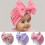 Baby turban hat solid color soft bonnet cap for infant 8