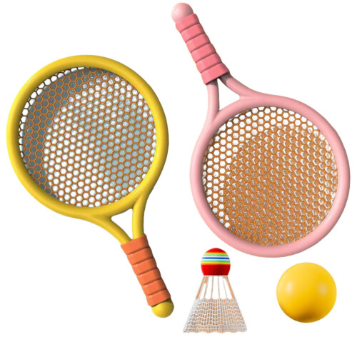 Kids Badminton Racket Set Lightweight Plastic 2 Rackets 2 1
