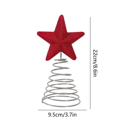 Metal Hollow Tree Topper Star Spring Base 1pc 2