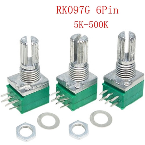 Audio Amplifier Potentiometer 6-Pin B5K 15mm 5 pcs 1