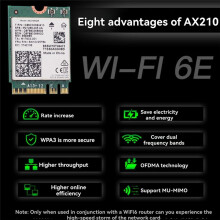 AX210NGW Card+WIFI6E Magnetic Antenna 2.4G/5G/6Ghz Tri-Band 5.3 WIFI Adapter 5374Mbps Wireless Network Card