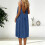 Women's backless V-neck spaghetti strap maxi dress blue 8