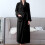 Women's Terry Cloth Bathrobe Black Double Pockets 6
